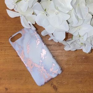 White + Gold Marble Plastic